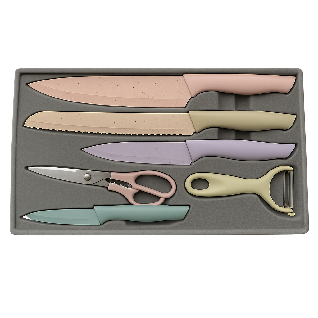 SET DE OLLA 12 PIEZAS + ALFONBRA PARA PLATOS SUPER ABSOBERTE | GRATIS SET DE 5 CUCHILLO PARA CHEF